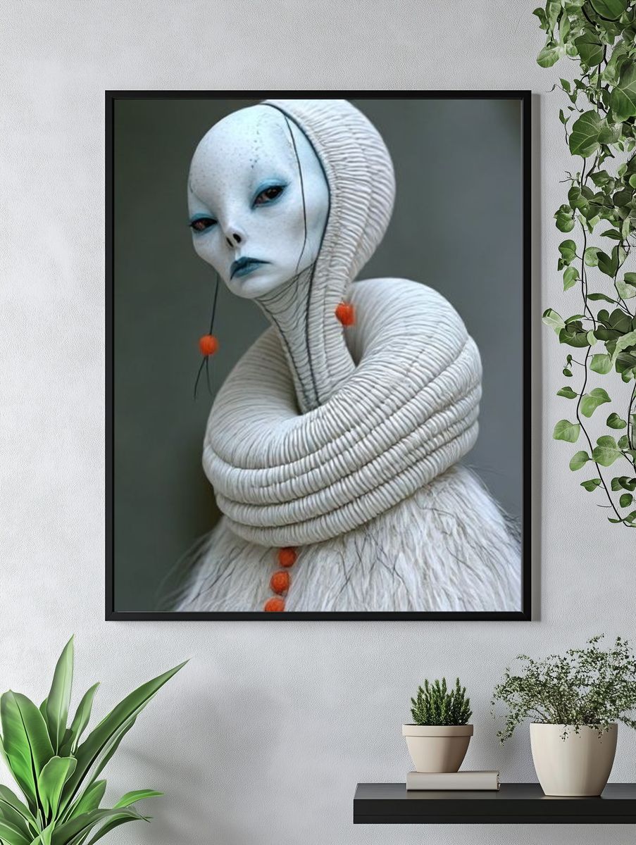 Surreal White Figure Illustration Poster. — room view 4