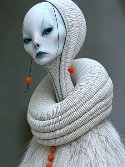 Surreal White Figure Illustration Poster. poster