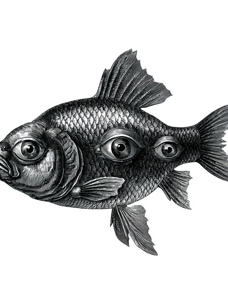 Surreal Fish Ink Poster. poster — illustration art