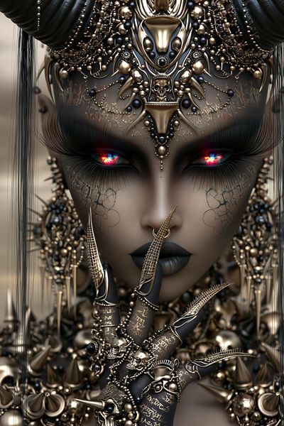 Gothic Cyber Queen Illustration Poster.