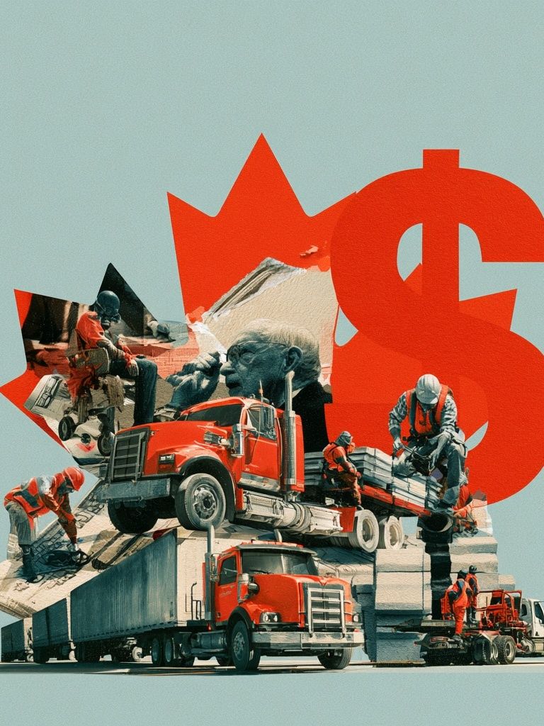 Red Truck Collage Illustration Poster. poster detail