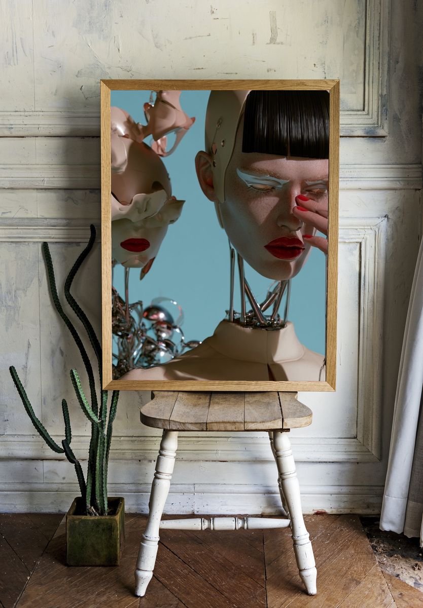 Surreal Fashion Portrait Print. — room view 1