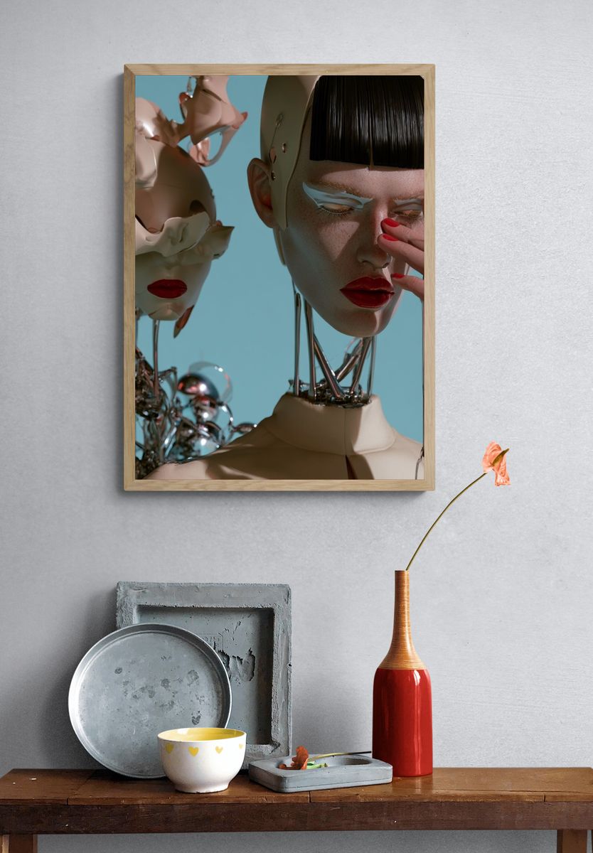 Surreal Fashion Portrait Print. — room view 3