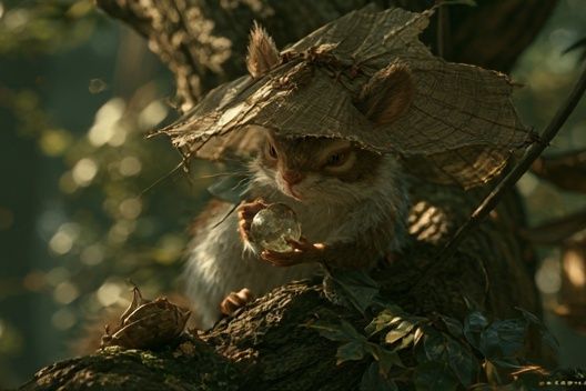 Forest Squirrel Fantasy Illustration Poster. poster detail