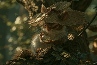Forest Squirrel Fantasy Illustration Poster.
