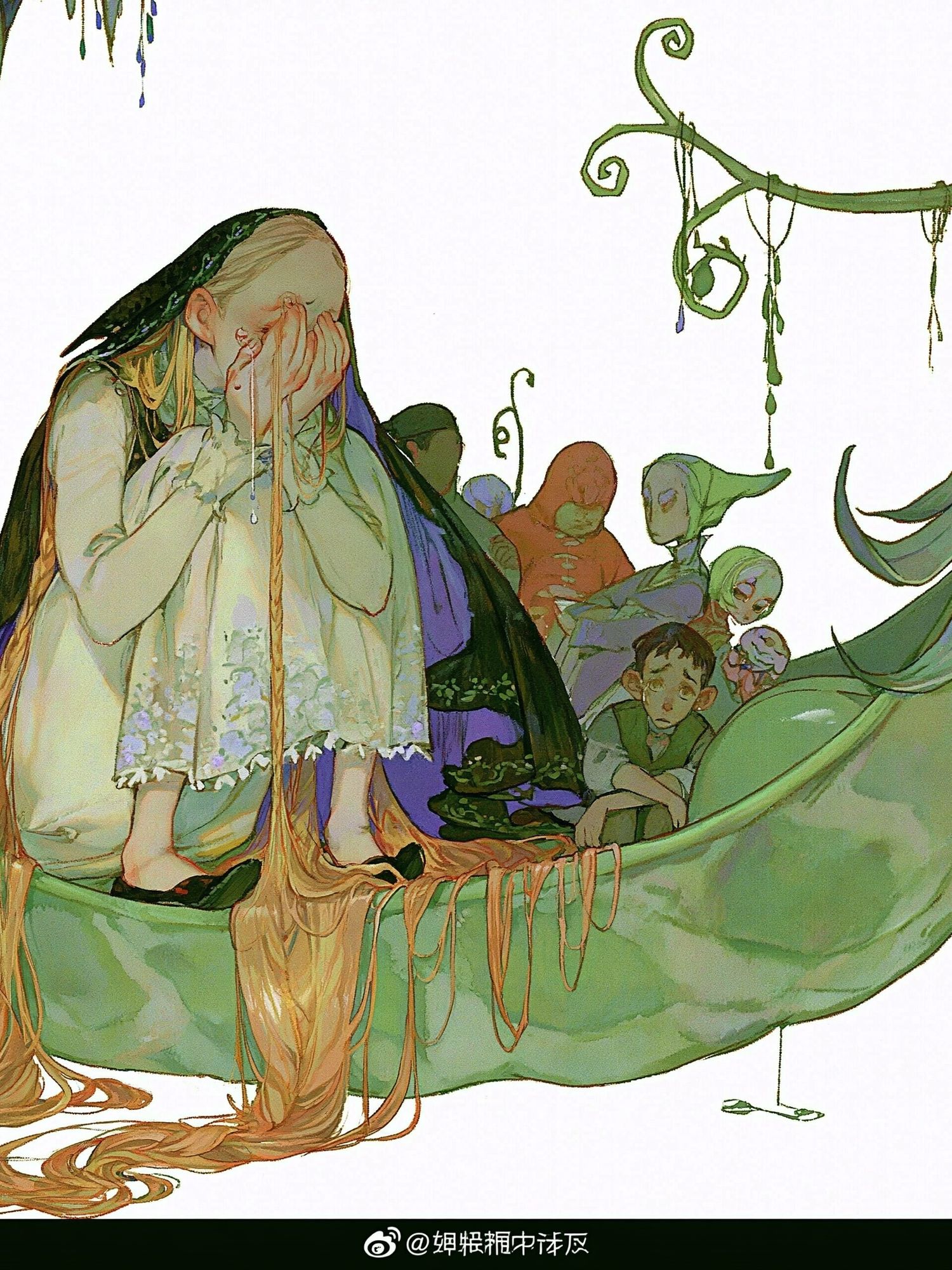 Surreal Green Boat Illustration Poster. poster — illustration art