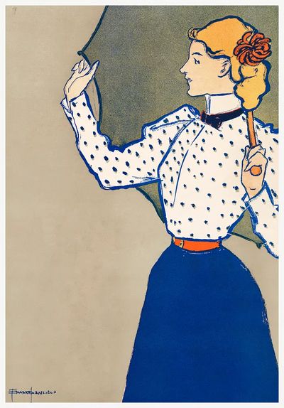 Woman holding umbrella (1897) print. poster print