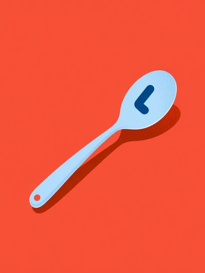 Blue Spoon Minimalist Print. poster