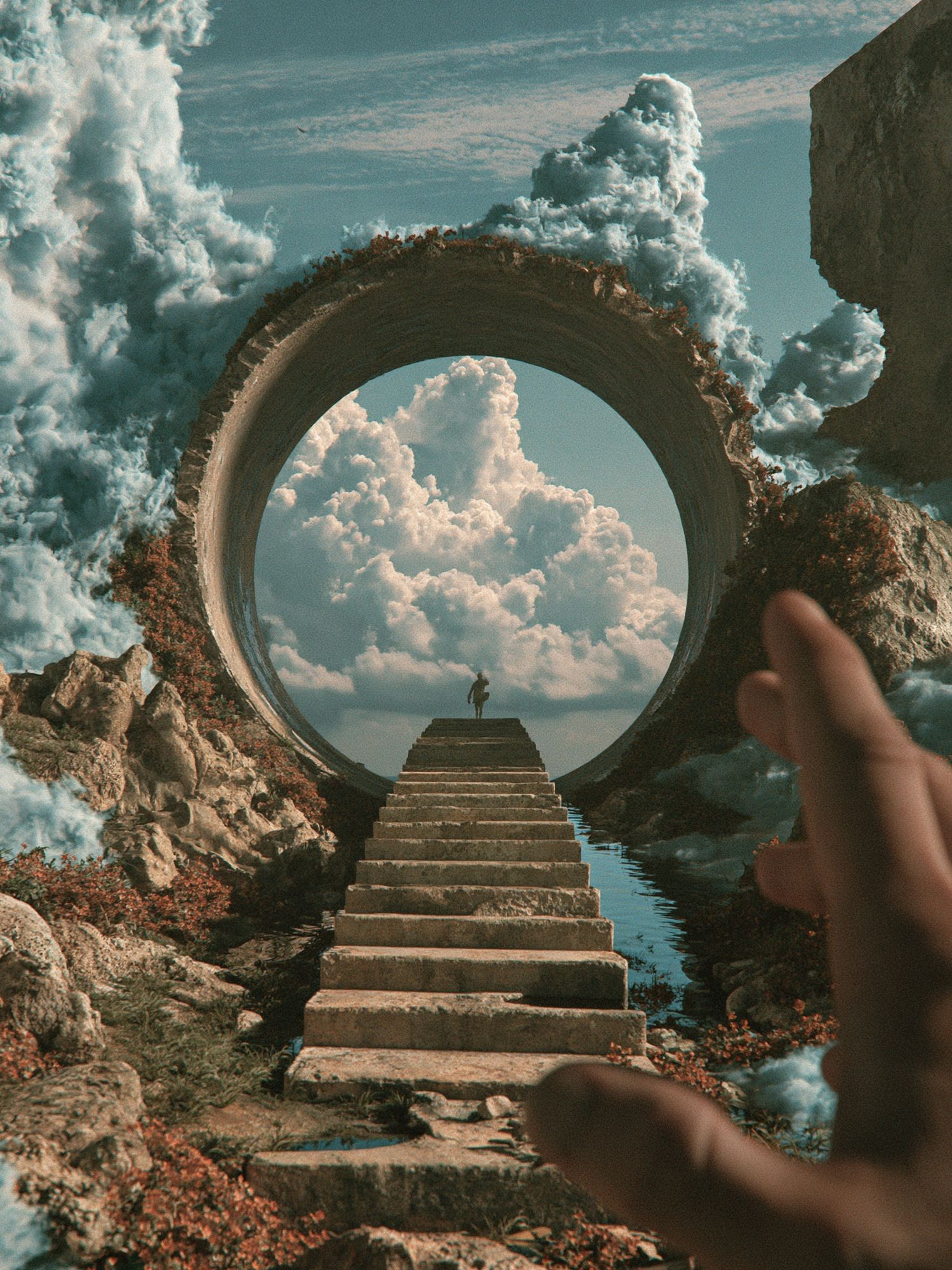 Surreal Portal Stairway Print. poster — illustration art