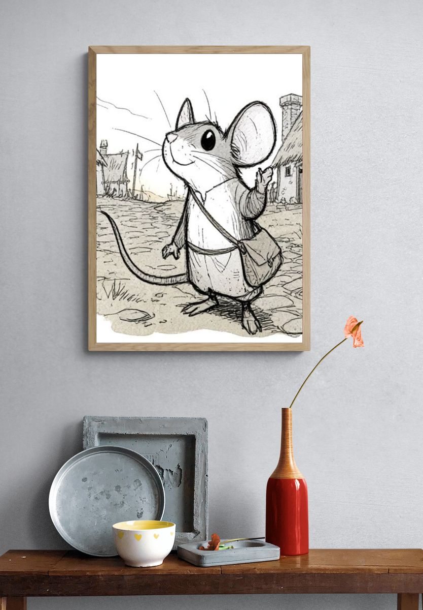 Mouse Village Sketch Poster. — room view 3