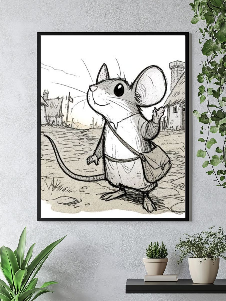 Mouse Village Sketch Poster. — room view 4