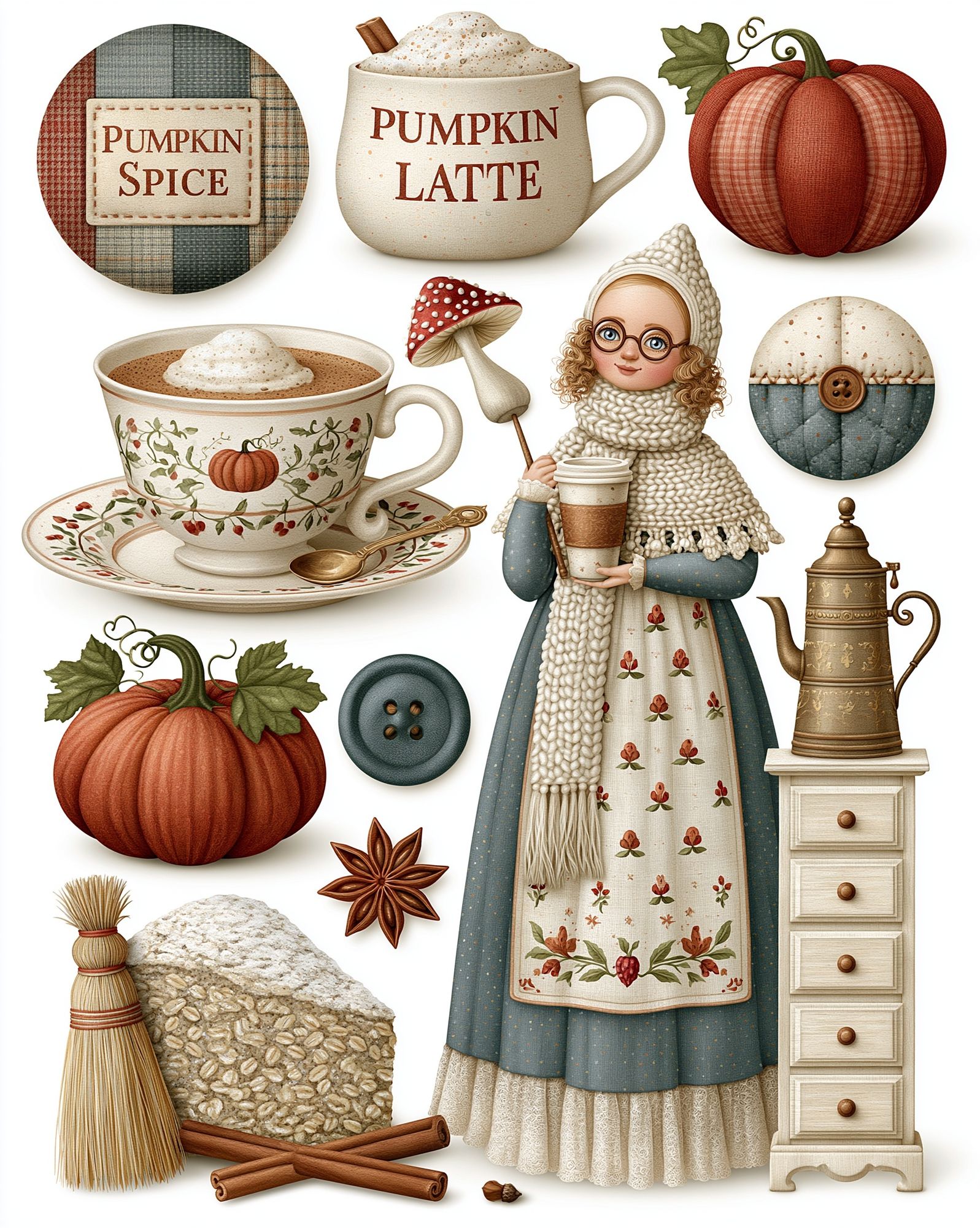 Pumpkin Spice Cottagecore Poster. poster detail