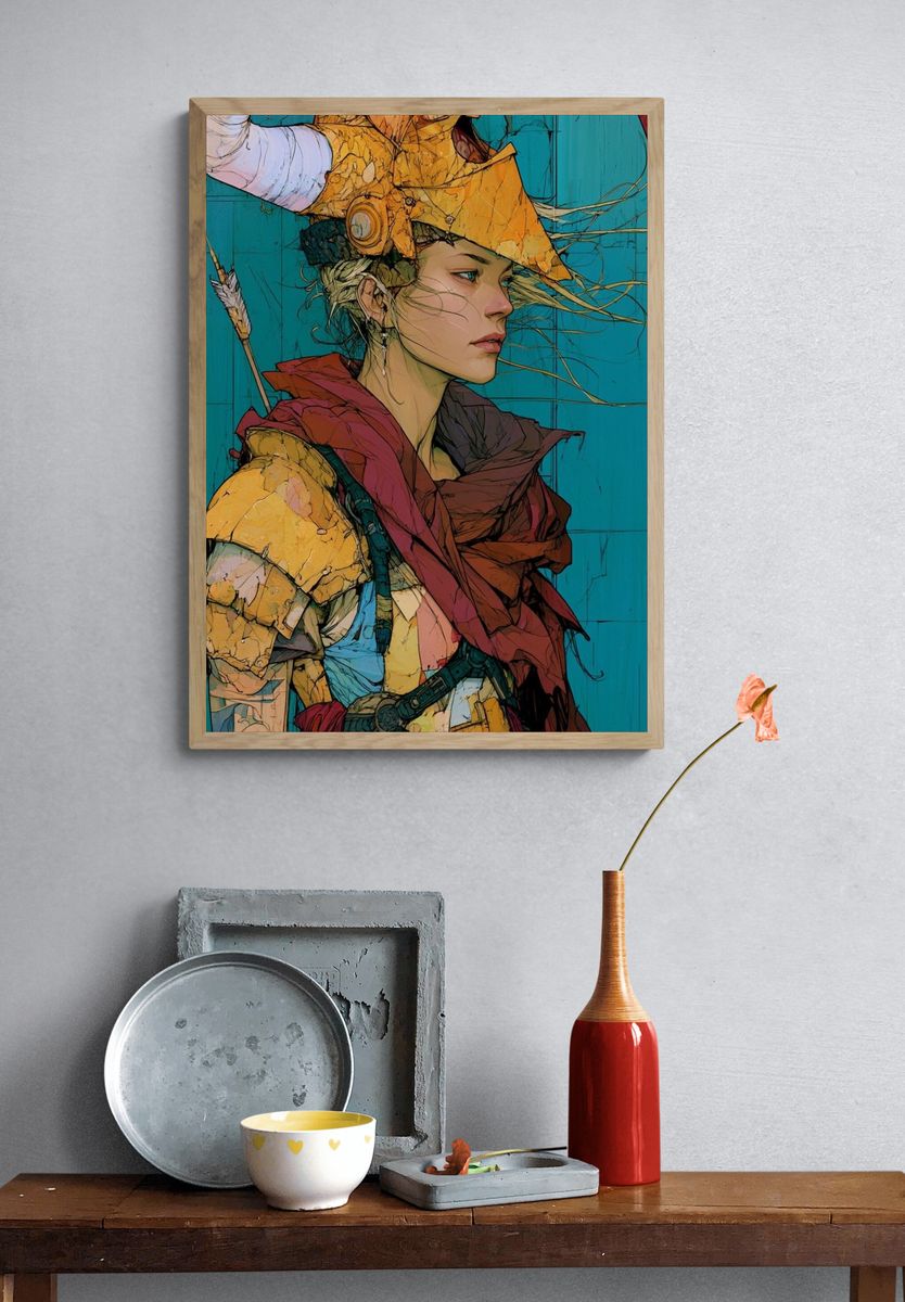 Fantasy Archer Portrait Print. — room view 3
