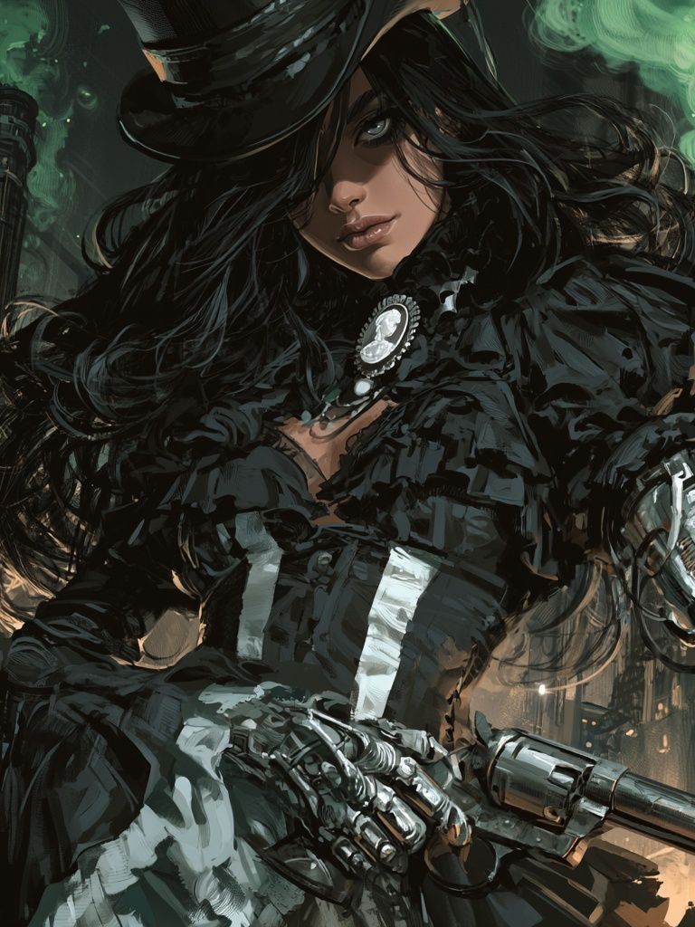 Steampunk Gunslinger Portrait Poster. poster detail