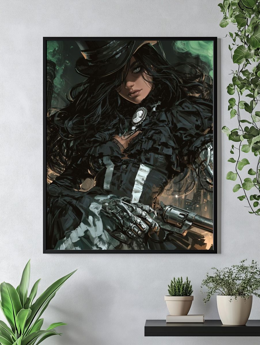 Steampunk Gunslinger Portrait Poster. — room view 4