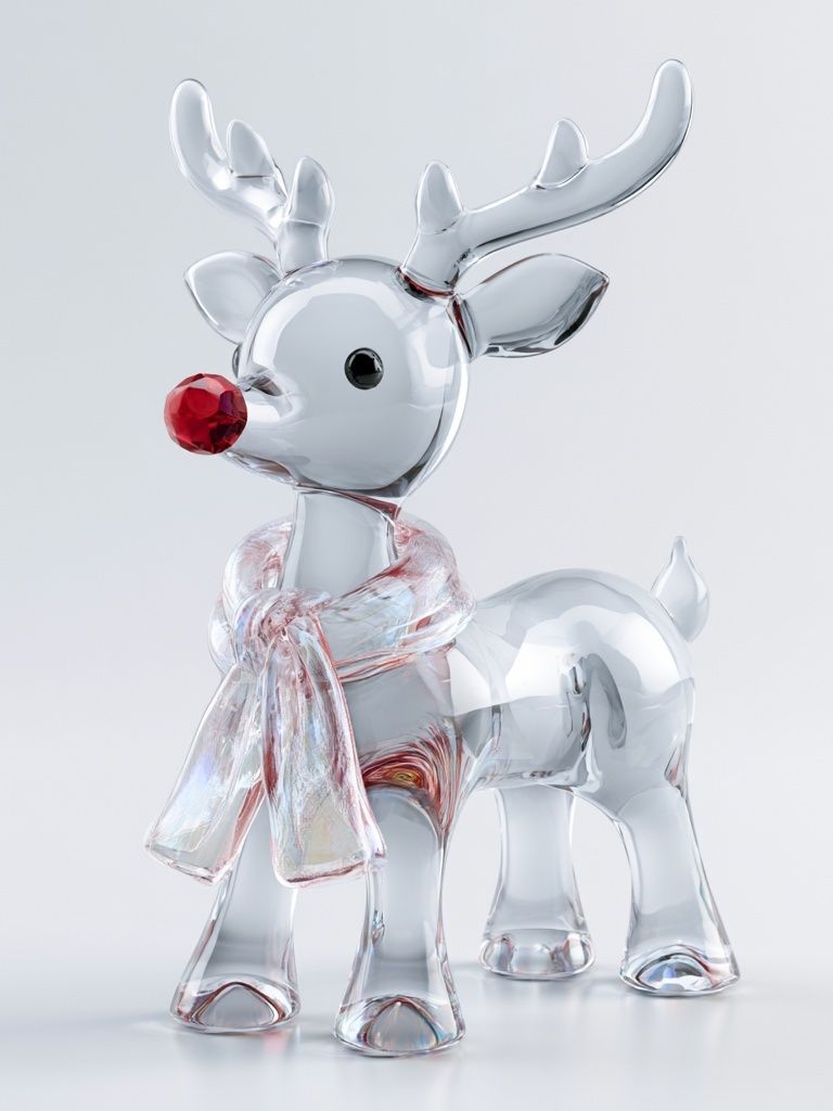 Glass Reindeer Illustration Poster. poster detail