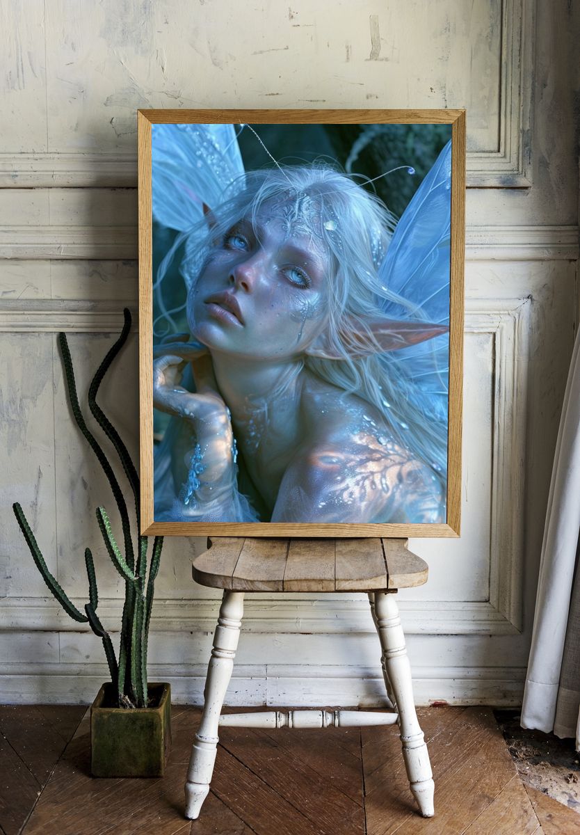 Ice Fairy Portrait Print. — room view 1
