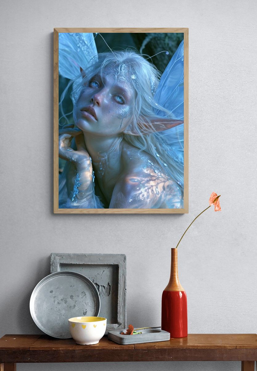 Ice Fairy Portrait Print. — room view 3