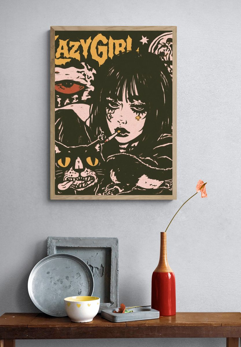 Lazy Girl Gothic Poster. — room view 3