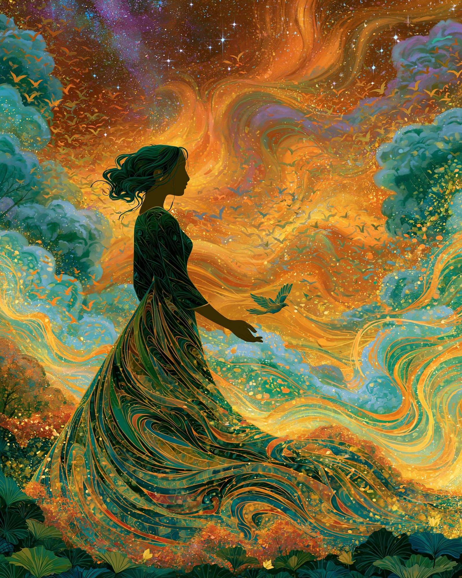Celestial Woman Digital Art Poster. poster — illustration art