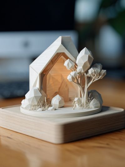 Miniature Woodland House Illustration Poster.