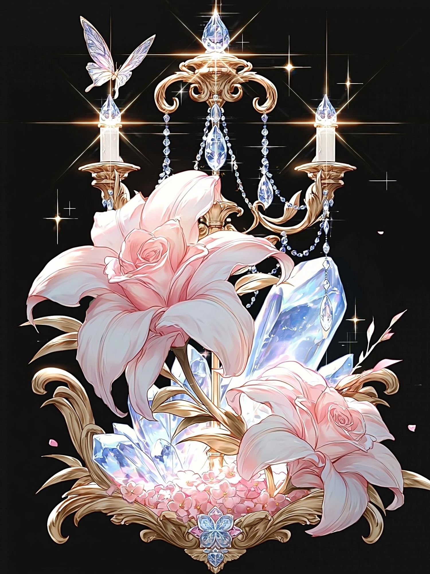 Crystal Lily Chandelier Poster. poster detail