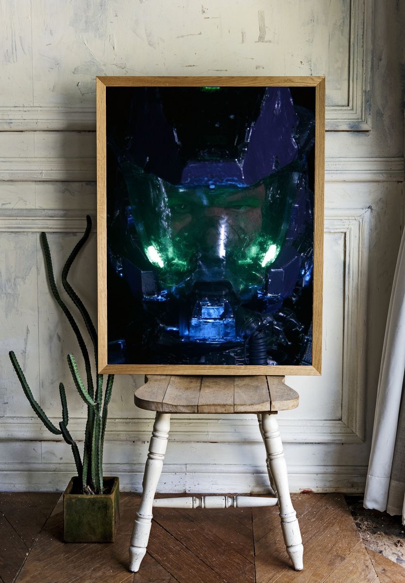 Neon Space Marine Portrait Print. — room view 1
