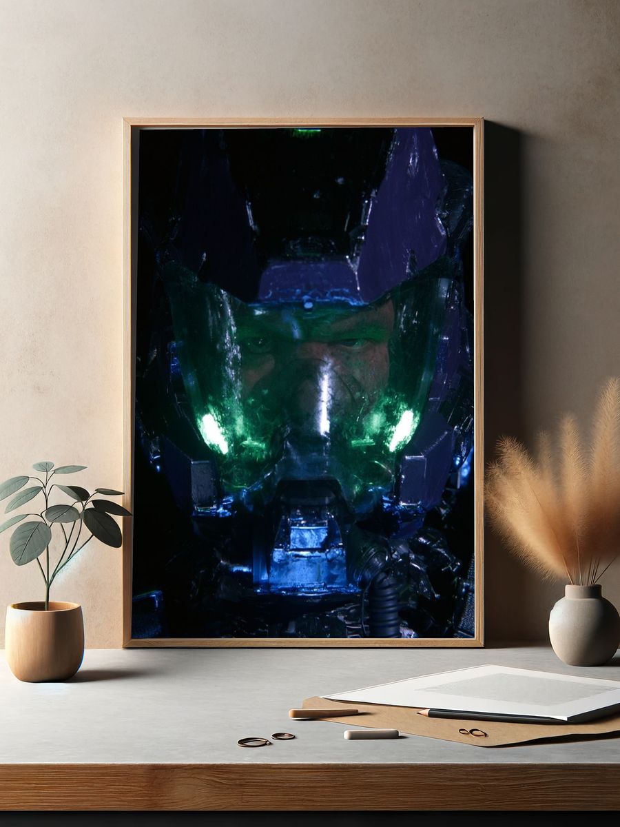 Neon Space Marine Portrait Print. — room view 2