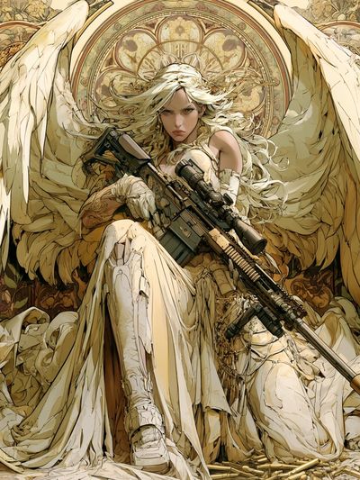 Angel Warrior Digital Art Poster.