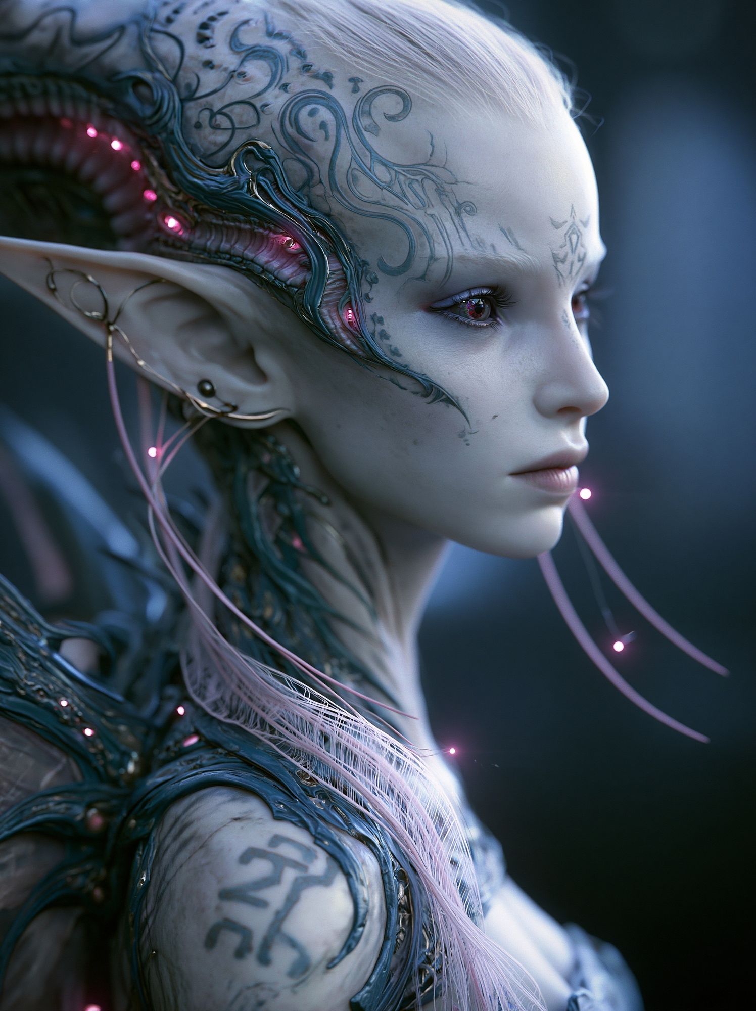 Alien Portrait Digital Art Poster. poster detail