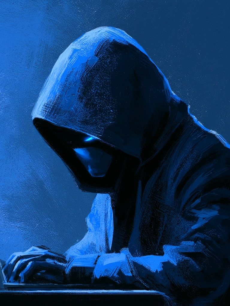 Hooded Hacker Digital Art Poster. poster — illustration art