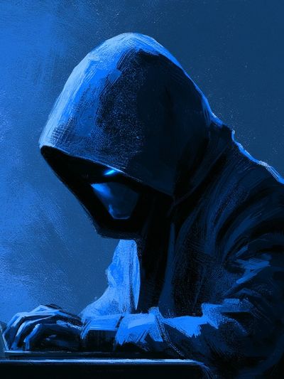 Hooded Hacker Digital Art Poster. poster