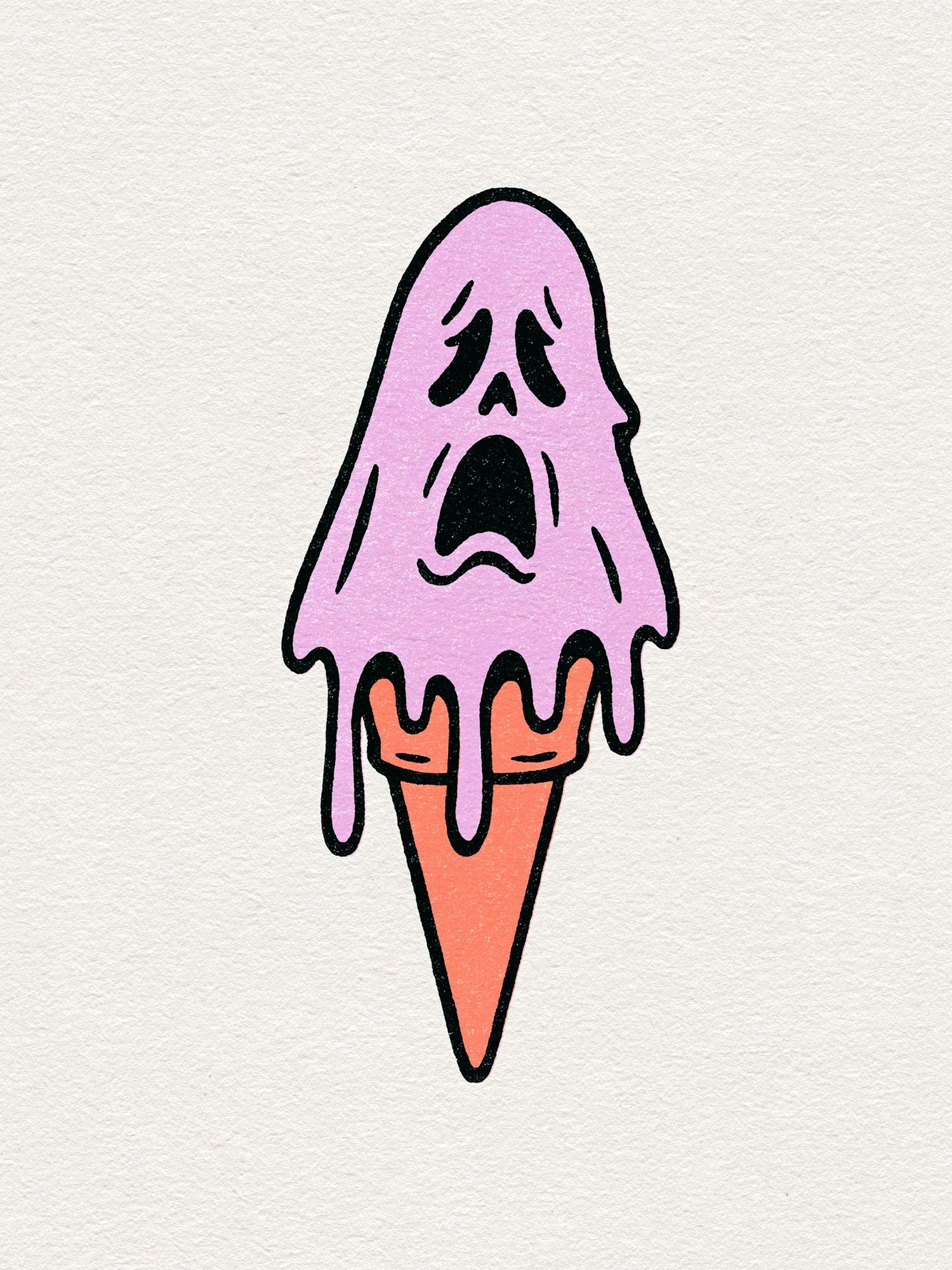 Melting Ghost Illustration Poster. poster — illustration art