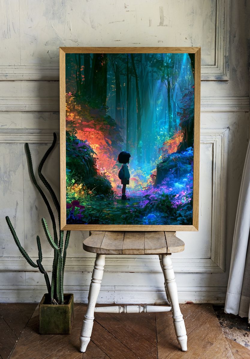 Enchanted Forest Child Illustration Poster. room preview