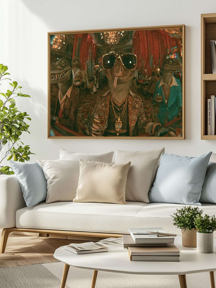 Disco Lizard Party Poster. — room view 2