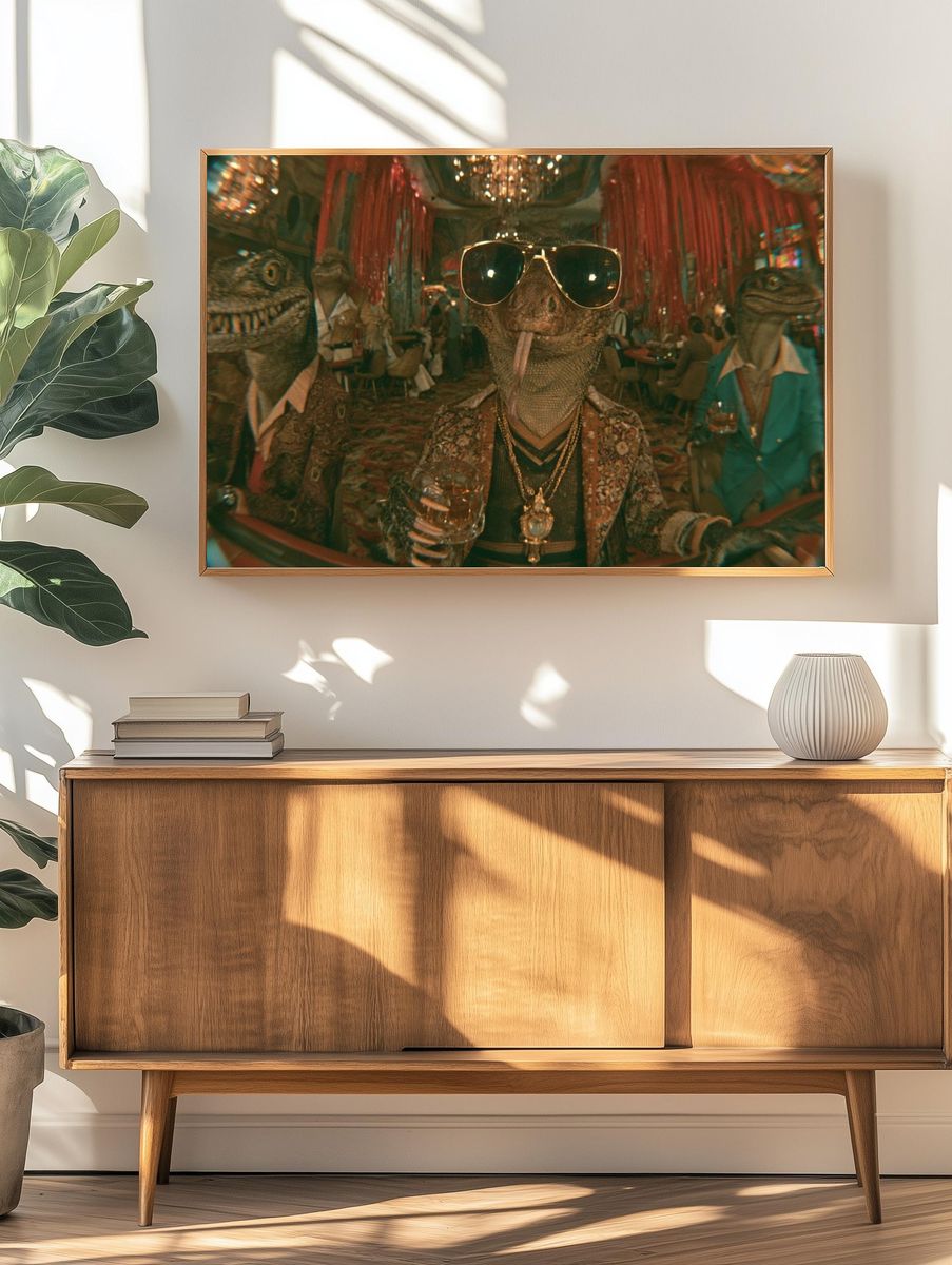 Disco Lizard Party Poster. — room view 3