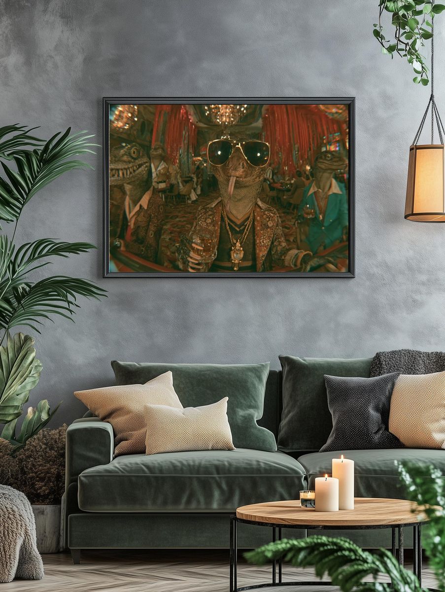 Disco Lizard Party Poster. — room view 4
