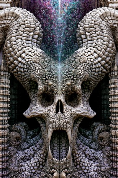 Cosmic Skull Portal Illustration Poster. poster print