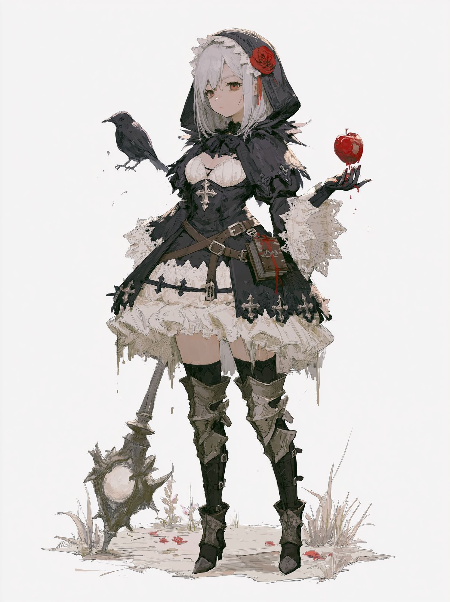Gothic Anime Girl Illustration Poster.