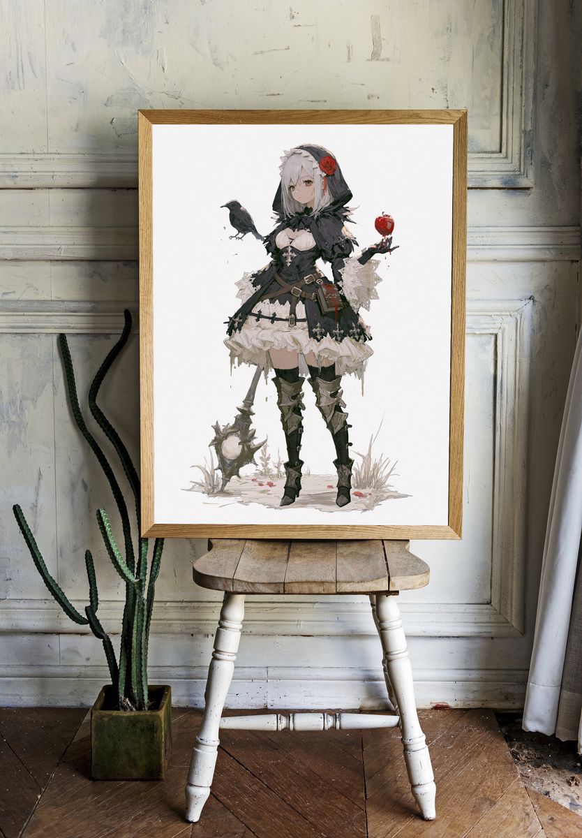 Gothic Anime Girl Illustration Poster. — room view 1