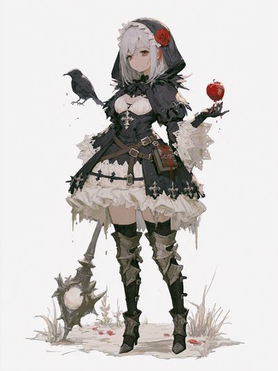 Gothic Anime Girl Illustration Poster.