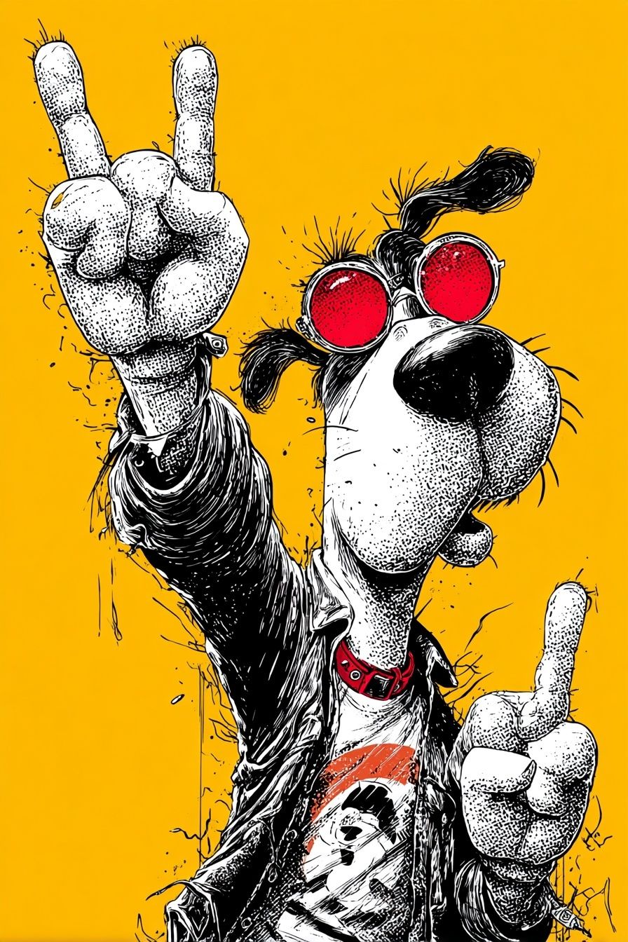 Rock Dog Pop Art Poster. poster — illustration art