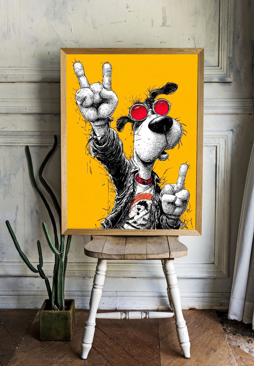 Rock Dog Pop Art Poster. room preview