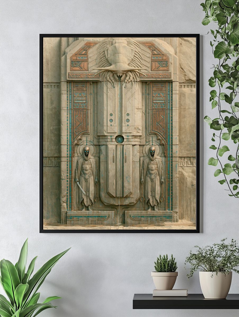 Sci-Fi Temple Guardians Print. — room view 4