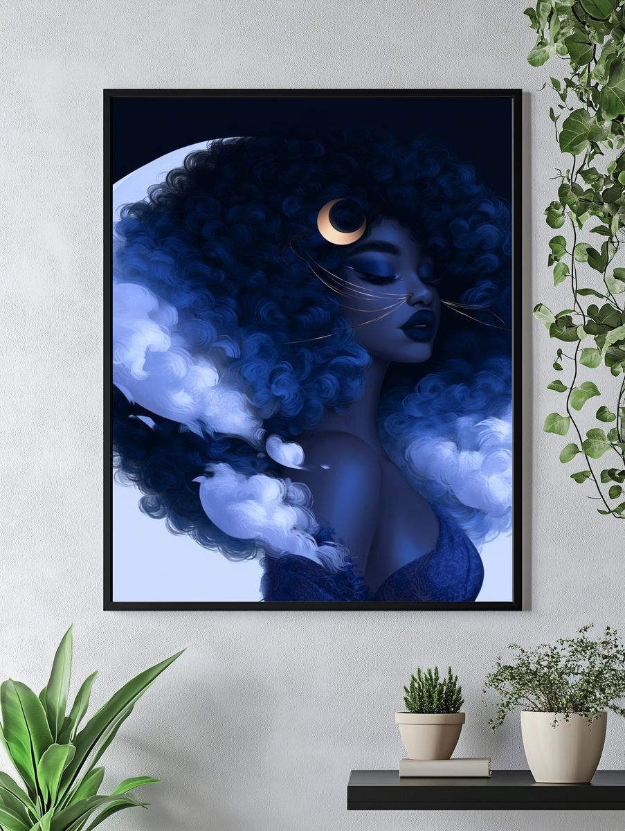 Moonlit Goddess Portrait Print. — room view 4