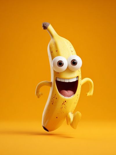 Happy Banana Cartoon Print. poster print