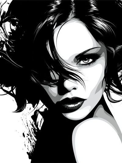 Monochrome Femme Portrait Poster.