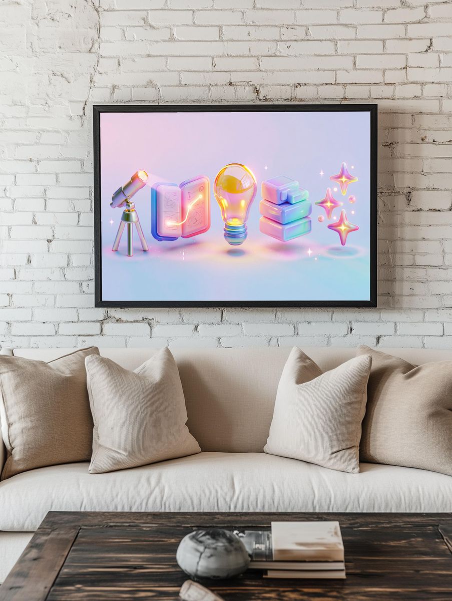 Pastel Idea Icons Illustration Poster. room preview