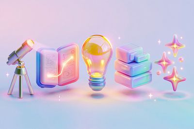 Pastel Idea Icons Illustration Poster. poster print