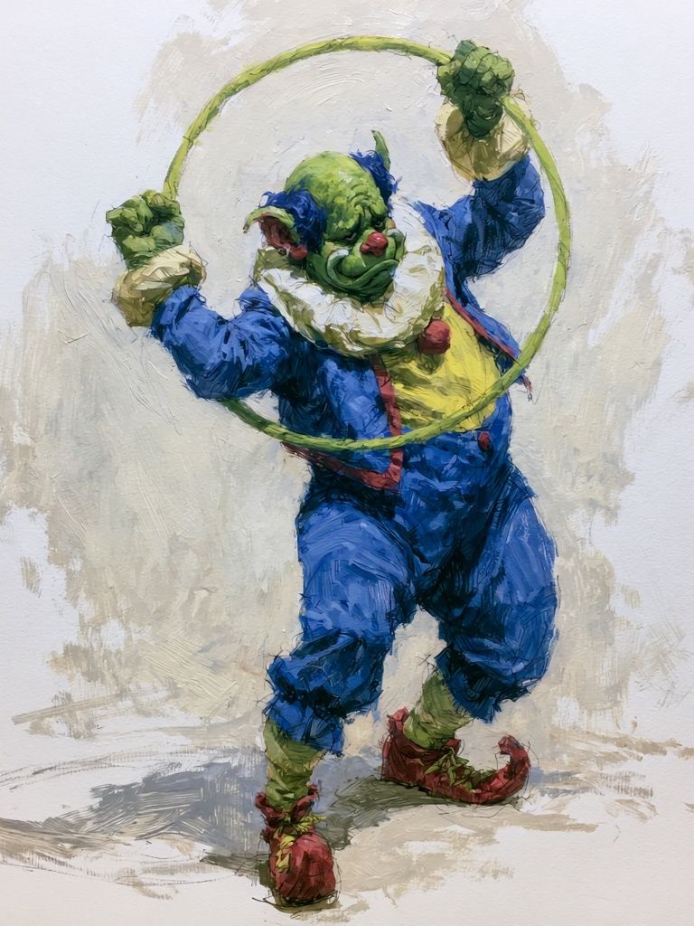 Harlequin Clown Illustration Poster. poster detail
